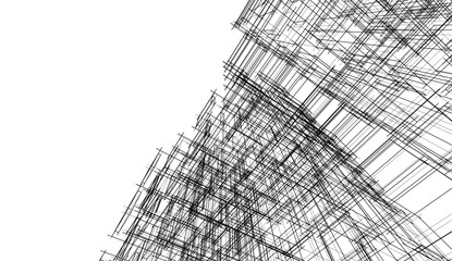 Abstract architecture vector 3d illustration
