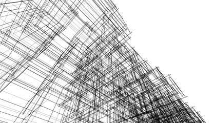 Abstract architecture vector 3d illustration