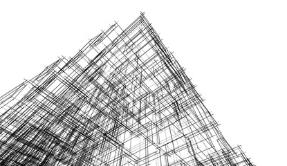 Abstract architecture vector 3d illustration