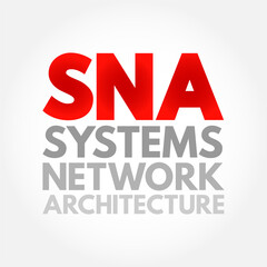 SNA Systems Network Architecture - complete protocol stack for interconnecting computers and their resources, acronym text concept background