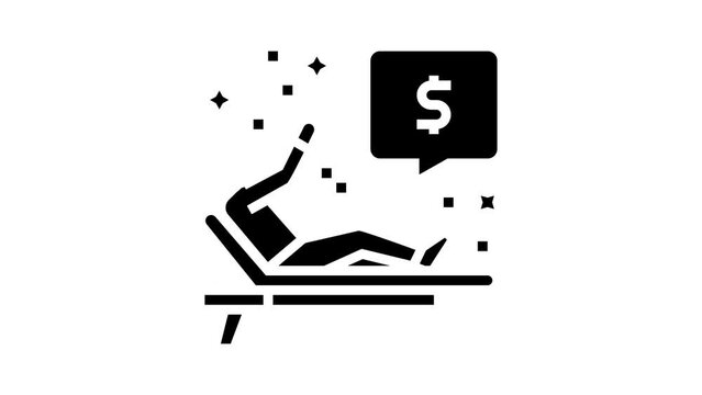 abundant wealth financial freedom money glyph icon animation