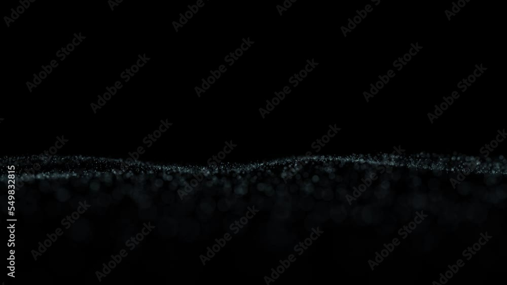 Poster slow moving flicker dotted wavy detailed lines on dark black copy space background seamless loop ani