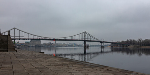 Pedestrian bridge across the river