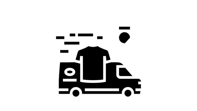 laundry pick up delivery glyph icon animation