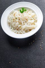 rice noodles meal food snack on the table copy space food background rustic top view 