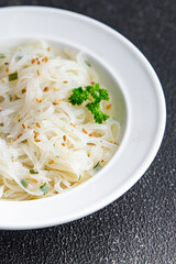 rice noodles meal food snack on the table copy space food background rustic top view 