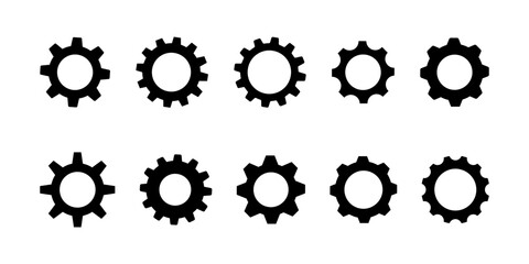 Gear icon flat design. Gears on a white background. Mechanism wheels logo. Vector illustration