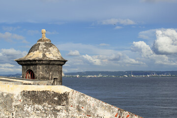 san fernando de bocachica fort in beautiful summer day with clear blue sky