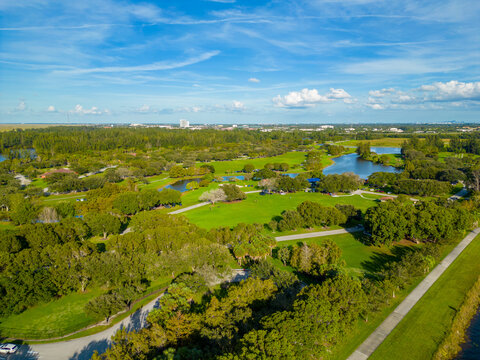 Aerial drone photo of Markham Park Sunrise FL
