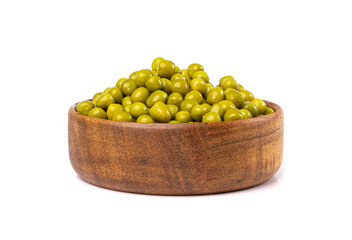 Canned Green Peas Isolated, Sweet Pea Pile, Cooked Legume, Protein Source, Healthy Vegan Food