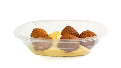 Falafel Balls Isolated, Fried Chickpea Balls, Traditional Arabic Street Food, Falafel on White Background