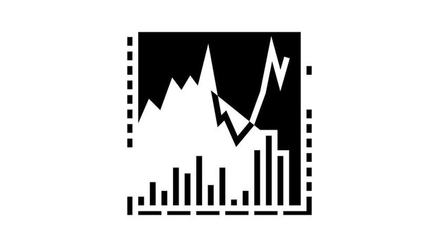 stock chart glyph icon animation