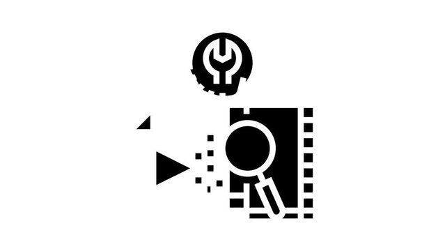 tape data recovery glyph icon animation