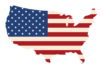 usa flag in map