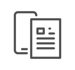 Mobile apps and technology icon outline and linear vector.