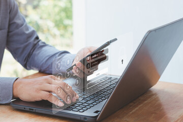 cyber security in two-step verification, multi-factor authentication, information security and...