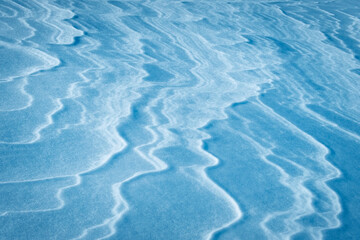 detail of a line on a snow field
