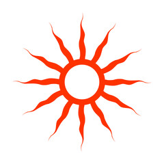 Abstract Red Sun Icon. Element for Design.