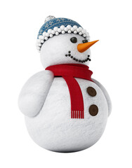 Snowman  on transparent background.