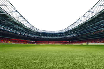 Modern football stadium ready to soccer match