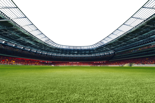 Modern football stadium ready to soccer match