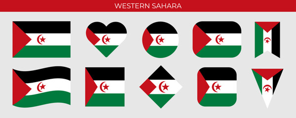 Western Sahara national flag. Vector illustration isolated on white background