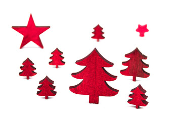 decorative elements for traditional backgrounds as xmas or festive issues isolated on white with real shadows