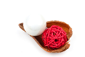 decorative elements for traditional backgrounds as xmas or festive issues isolated on white with real shadows