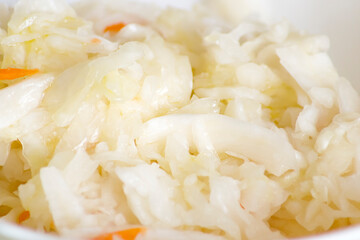 Fresh homemade sauerkraut in a bowl