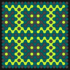 Multicolor truchet tiling connections illustration
