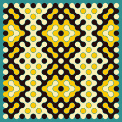 Multicolor truchet tiling connections illustration