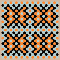 Multicolor truchet tiling connections illustration