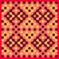 Multicolor truchet tiling connections illustration