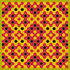 Multicolor truchet tiling connections illustration