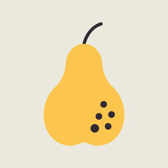 Pear isolated design vector icon. Fruit sign