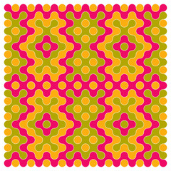 Multicolor truchet tiling connections illustration