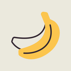 Banana isolated design vector icon. Fruit sign