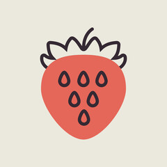 Strawberry isolated design vector icon. Berry sign