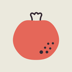 Garnet, Pomegranate isolated design vector icon
