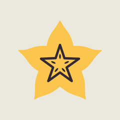 Carom, Carambola, Starfruit vector icon