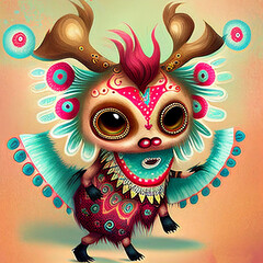 Cute Spirit Animals. Illustration Funny Tribal Animal