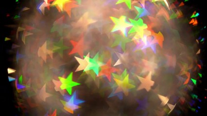 Abstract disco ball from multicolor flickering stars. Lots of bright luminous stars in the shape of a ball. Bokeh stars twinkle and dance in 4K video. - Powered by Adobe