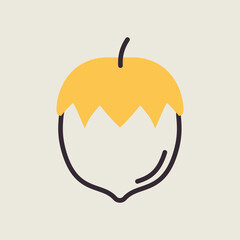 Hazelnut isolated design vector icon. Fruit sign