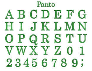 Panto Emerald green sparkling alphabet - 3D Illustration © SIBPOP