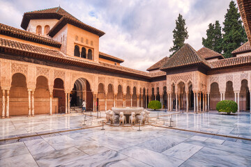 Interior of Alhambra of Granada, Andalusia - obrazy, fototapety, plakaty