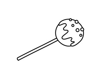 Candy line icon. Lollipop, dessert idelicacy, gourmet. Sticker for social networks and instant messengers. Minimalistic creativity and art. Holiday and festival. Cartoon flat vector illustration