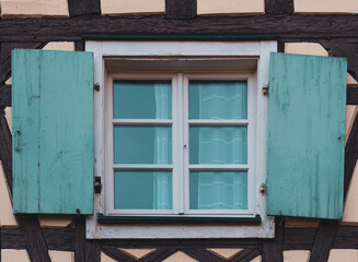 colorful window in Colmar, France