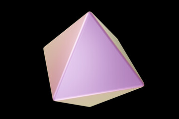 Geometric shape. Holographic 3d shape. 3d rendering.