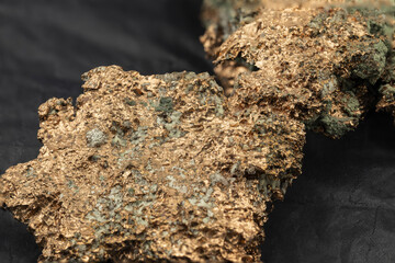 Close-up of a native copper mineral sample