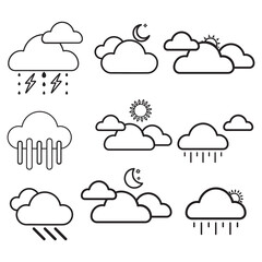 Modern weather icons. Flat vector illustration for Web, print, and Mobile App